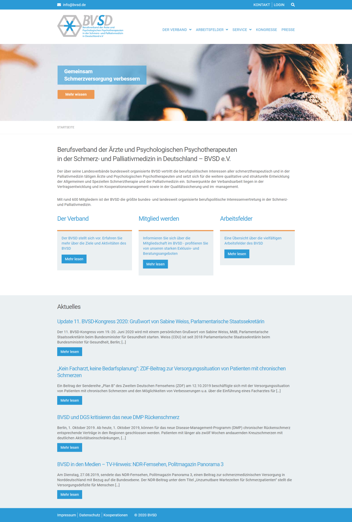 BVSD e.V. – Berufsverband der Ärzte und Psychologischen Psychotherapeuten in der Schmerz- und Palliativmedizin in Deutschland