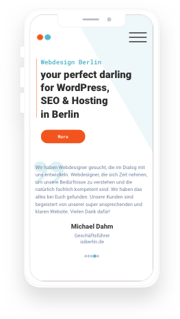 Eine mobile Ansicht der Website von webdesign berlin
