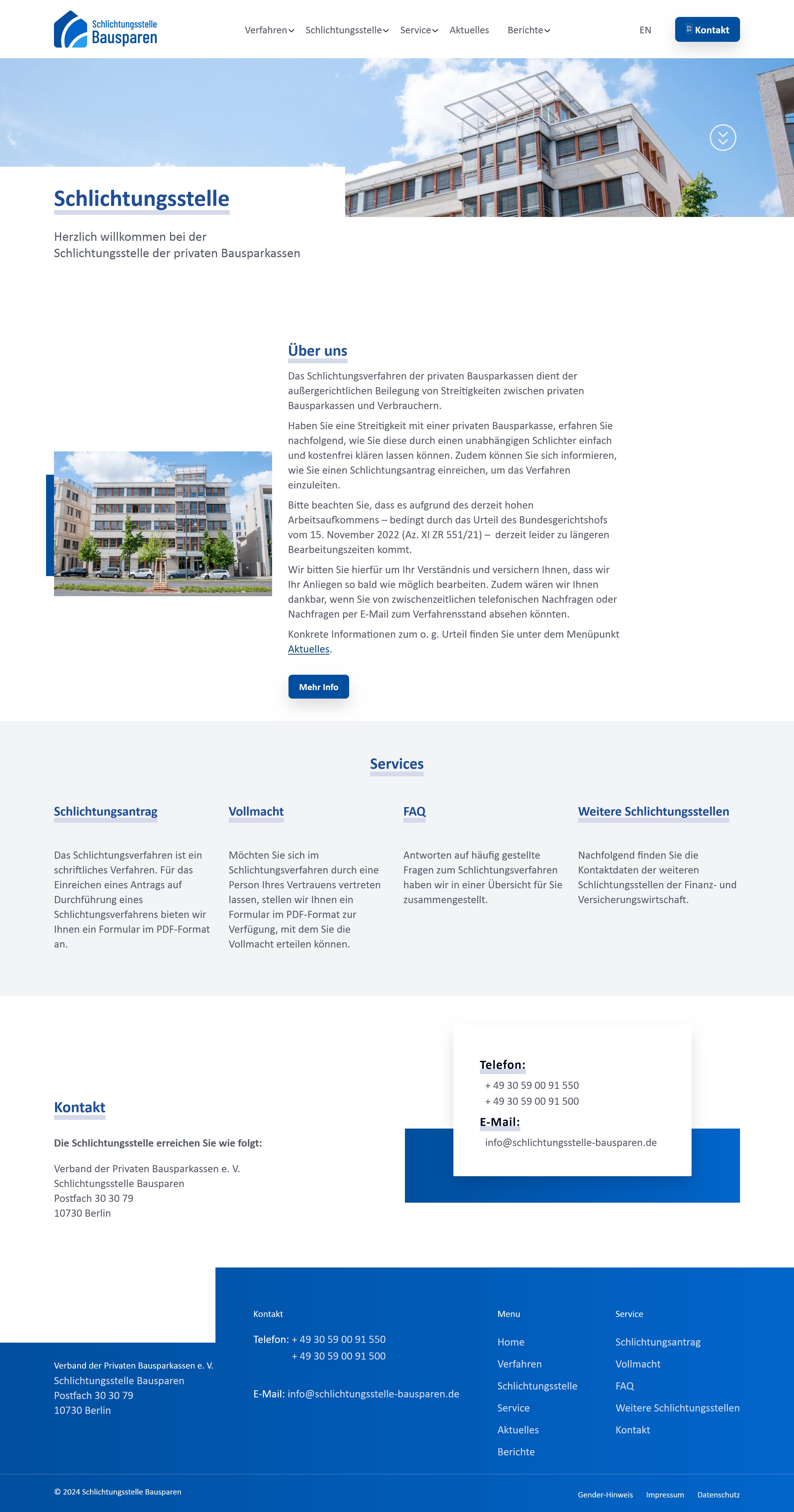 Schlichtungsstelle Bausparen