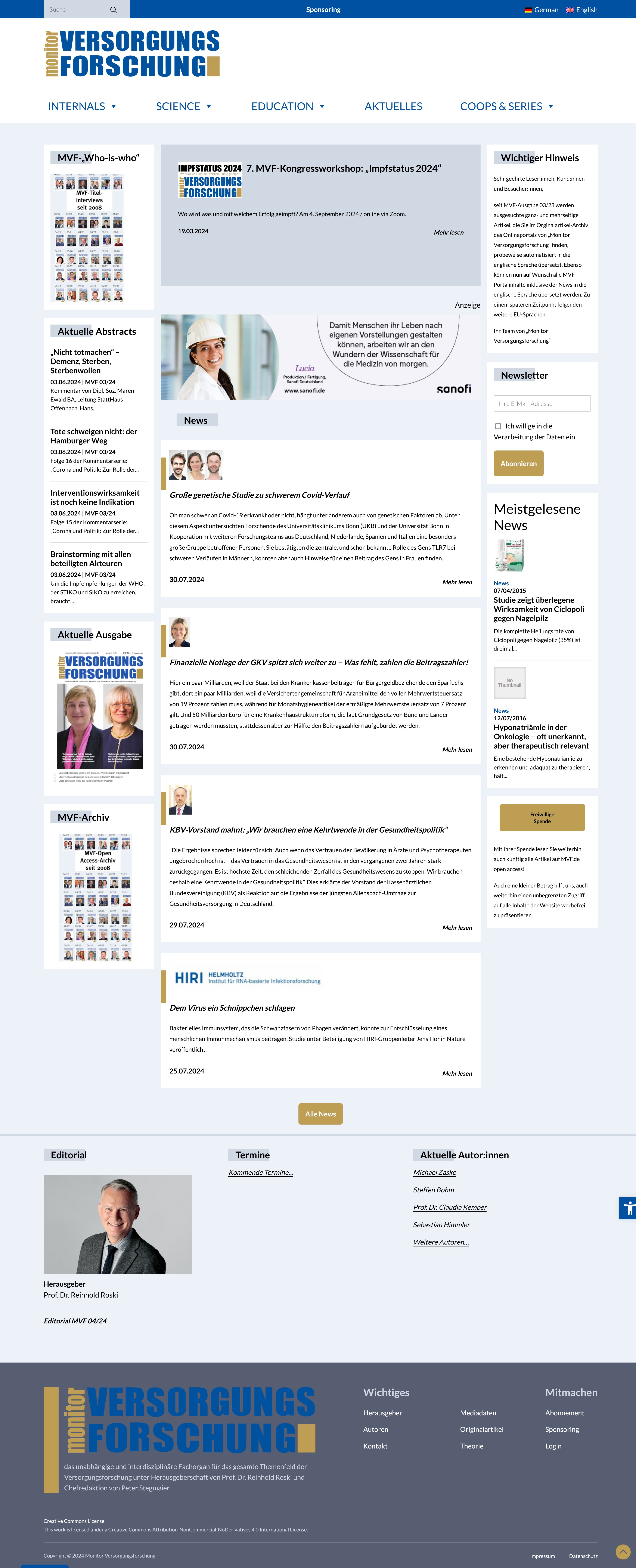 Monitor Versorgungsforschung