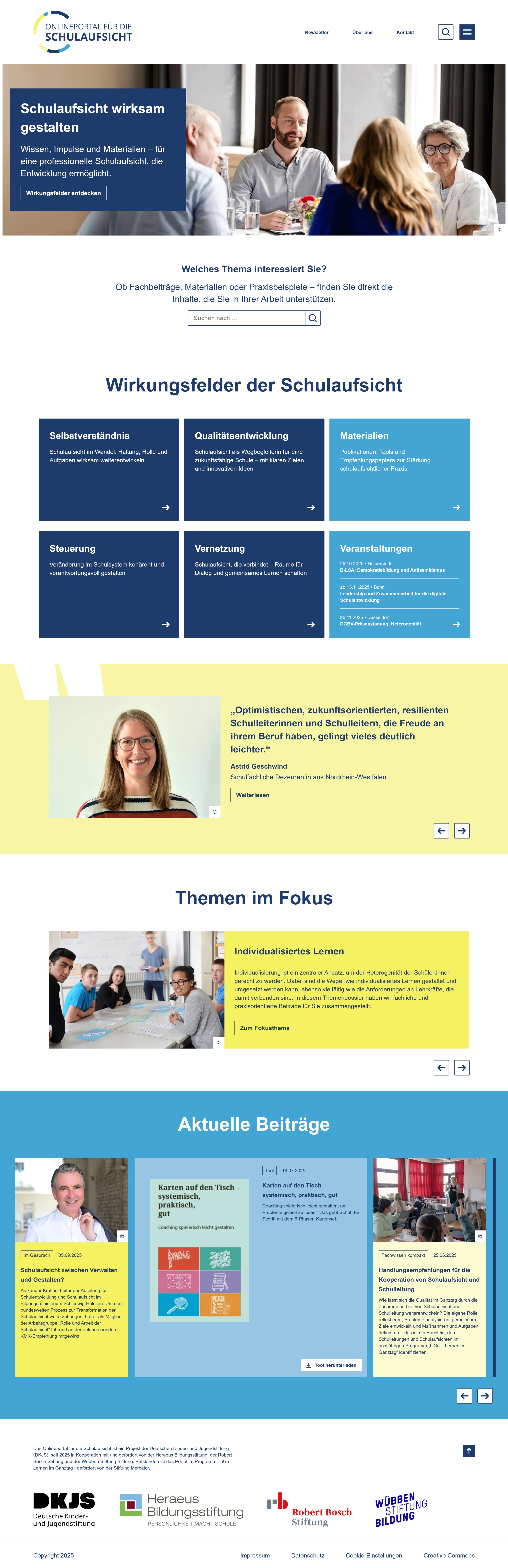 Portal für die Schulaufsicht